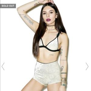 New Widow Triangle Velvet Bralette XL